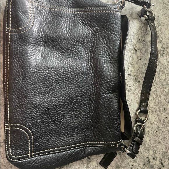 Coach vintage Chelsea black leather pebble single strap shoulder bag - Picture 9 of 12